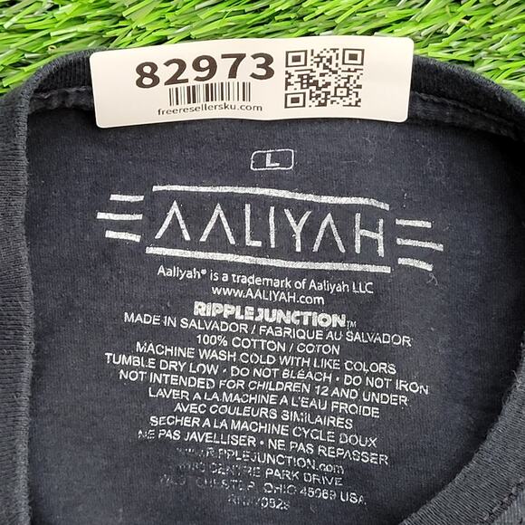 Aaliyah Rap-Tee Shirt Womens Large 20x27 Black R&B - Picture 9 of 12